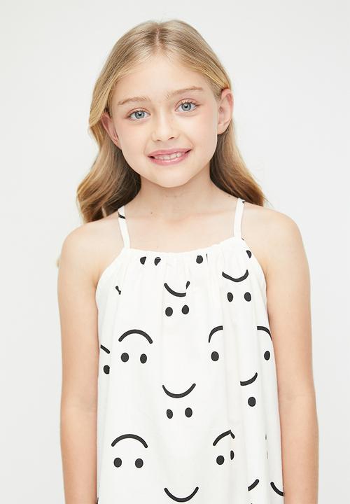 Pop Candy - Printed contrast dress-ecru & black