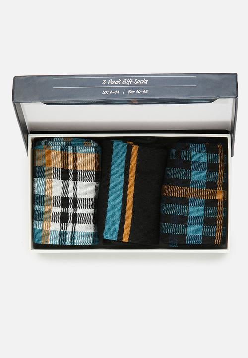 Ben Sherman - Bs Gift Socks Dufresne 3 Pack - Navy Check