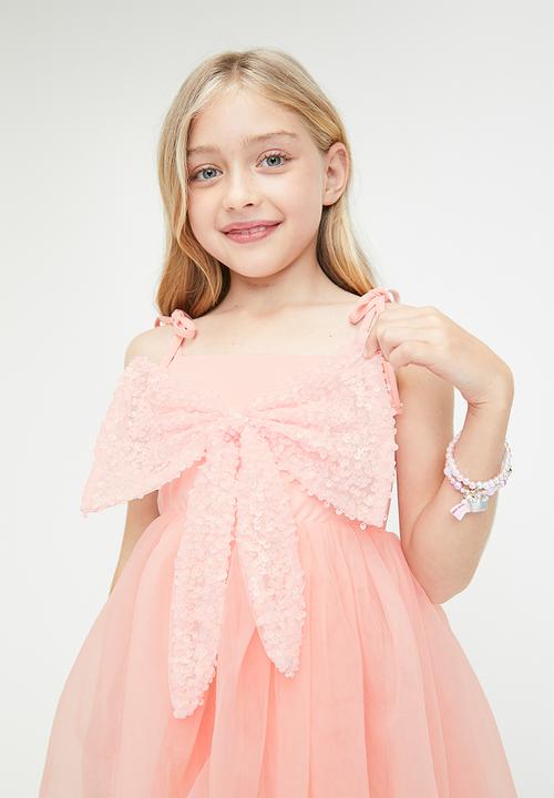 Pop Candy - Sequined bow décor dress - pink