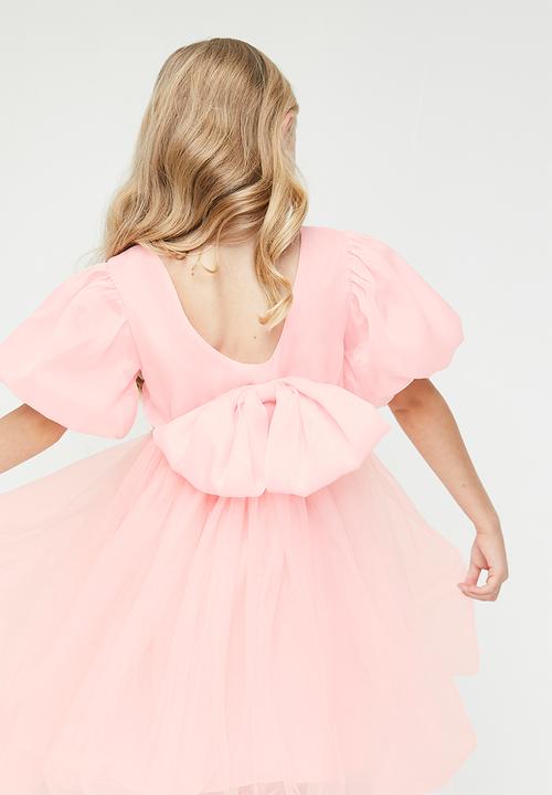 Pop Candy - Puff sleeve mesh dress - pink