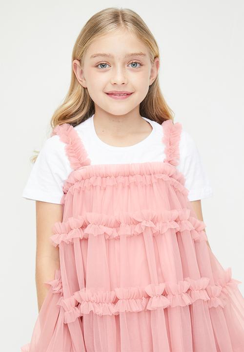 Pop Candy - Tiered mesh dress - pink