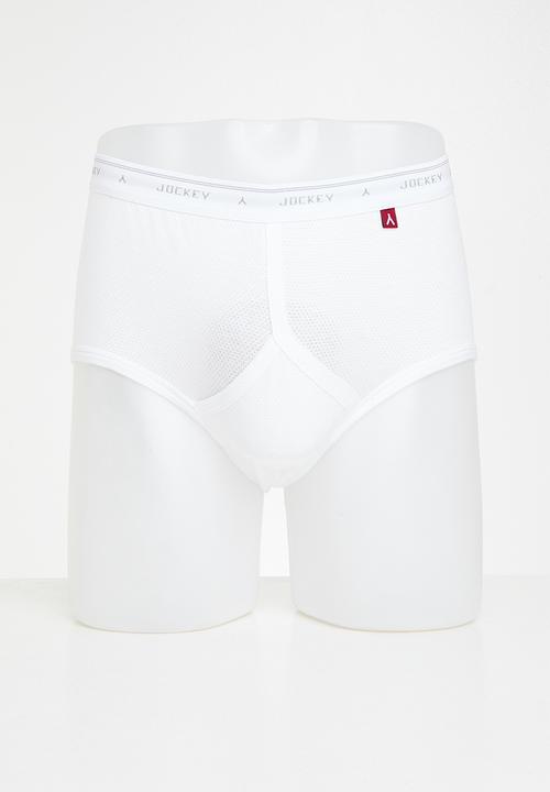Jockey - 2 Pack eyelet y - front - Classic White