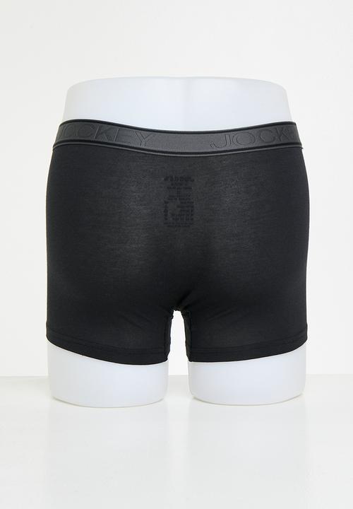Jockey - U-Pouch Short Leg Trunk - Black & Grey 