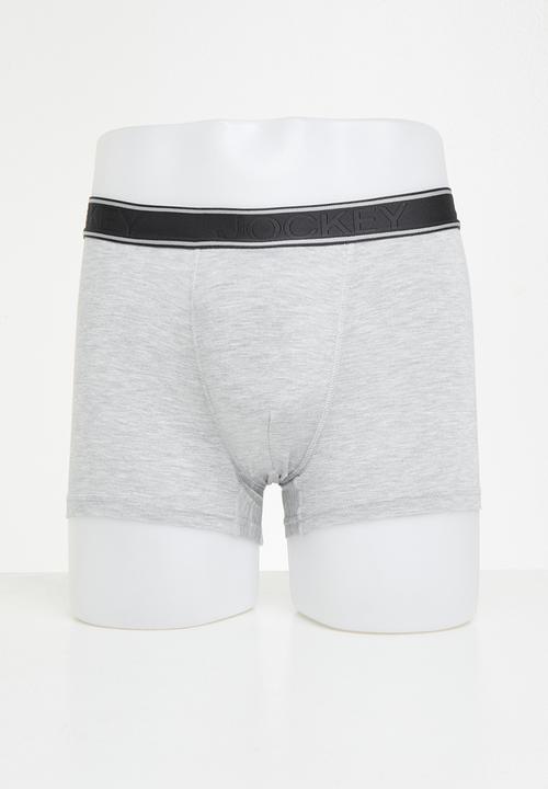 Jockey - U-Pouch Short Leg Trunk - Black & Grey 