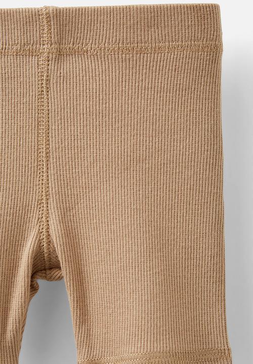 Cotton On - Rain rib bike shorties - washed taupy brown
