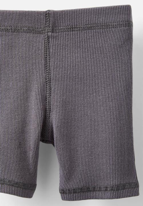 Cotton On - Rain rib bike shorties - washed rabbit grey