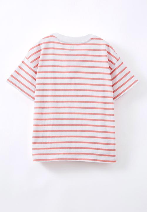 Cotton On - Livvy lux short sleeve tee - white clay pigeon stripe/flower