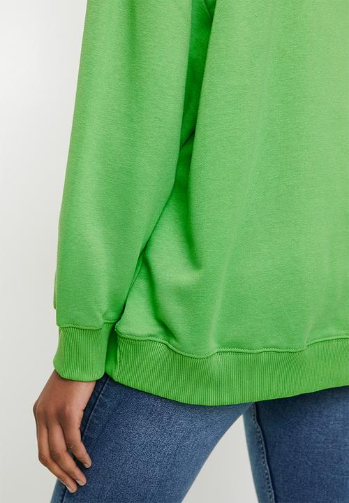 French Connection - Fcuk Oversized Sweater - Poise Green & White