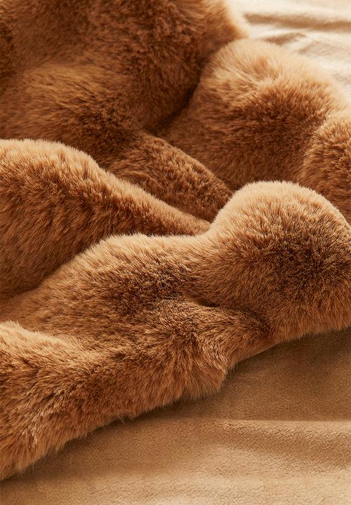 H&M - Structured fluffy blanket - brown