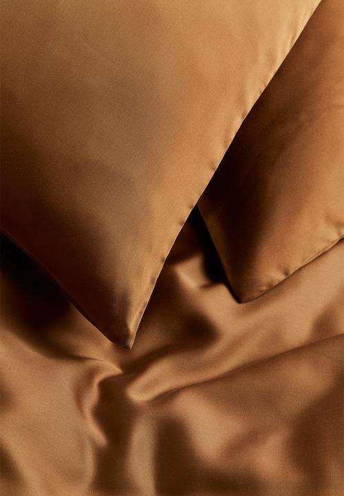 H&M - Satin double/king duvet cover set - brown