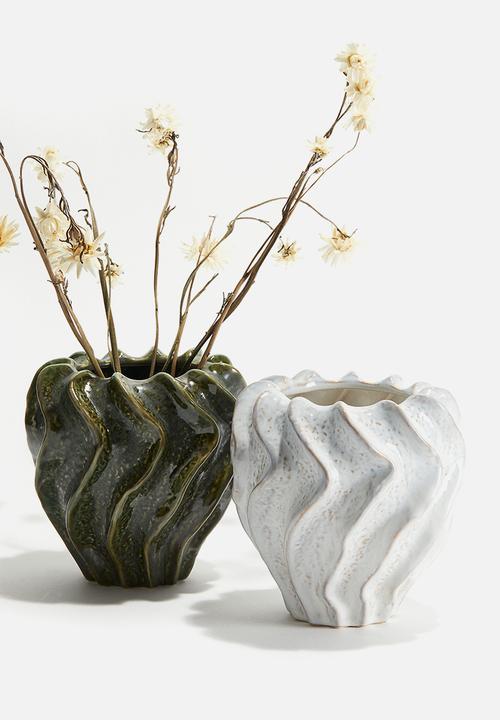 H&M - Stoneware vase - white