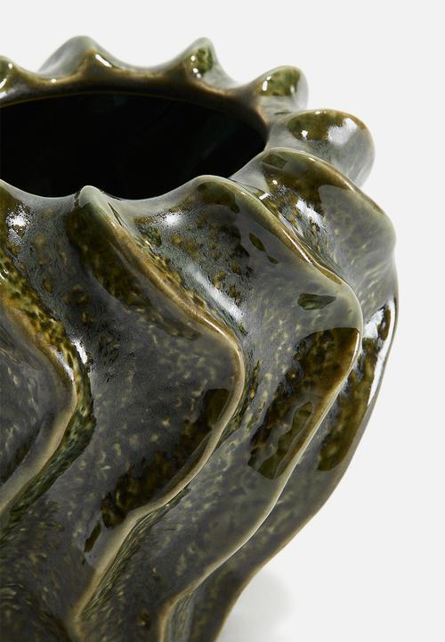 H&M - Stoneware vase - dark green