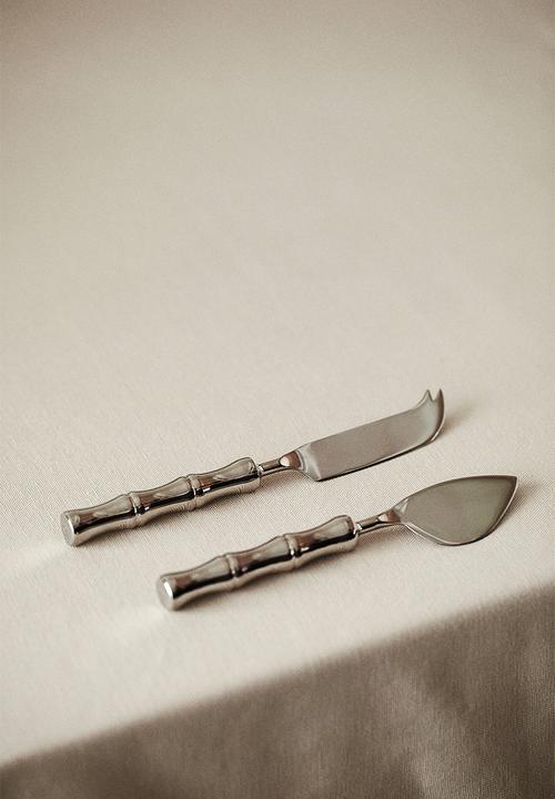 H&M - 2 pack metal cheese knives - silver multi