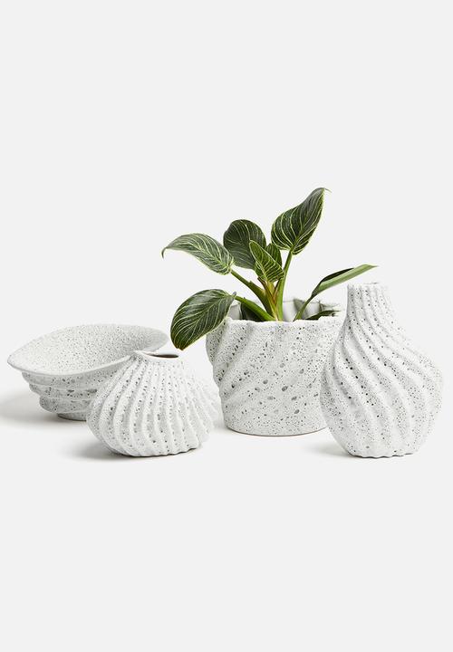 H&M - Small stoneware vase - white