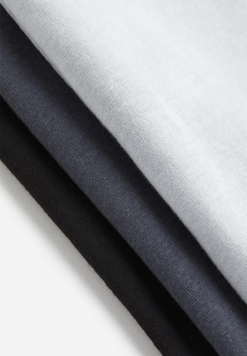 H&M - 3 pack t-shirts - grey & black
