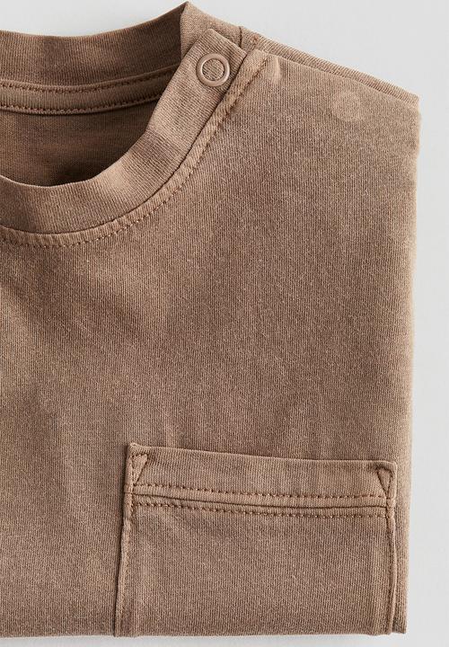 H&M - Washed-look T-shirt - dark beige 