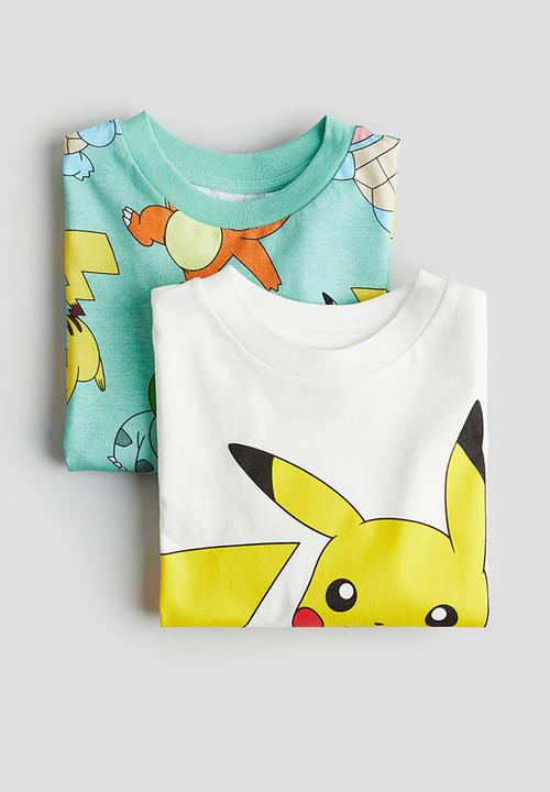 H&M - 2 pack t-shirts - mint green pokémon