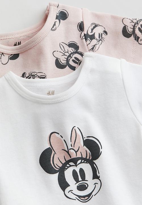H&M - 2-Pack cotton jersey bodysuits - light pink minnie mouse