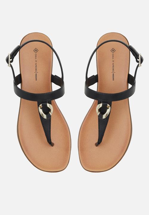 Call It Spring - Emmaliine Slingback Thong - Black