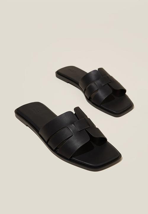 Cotton On - Sierra woven slide - black
