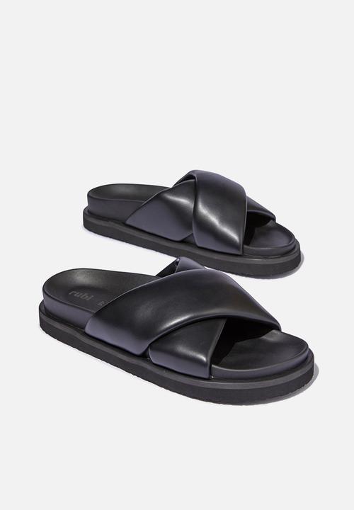 Cotton On - Elidy Padded Crossover Slide - Black Smooth