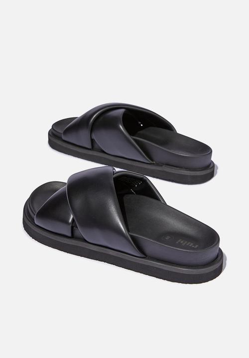 Cotton On - Elidy Padded Crossover Slide - Black Smooth