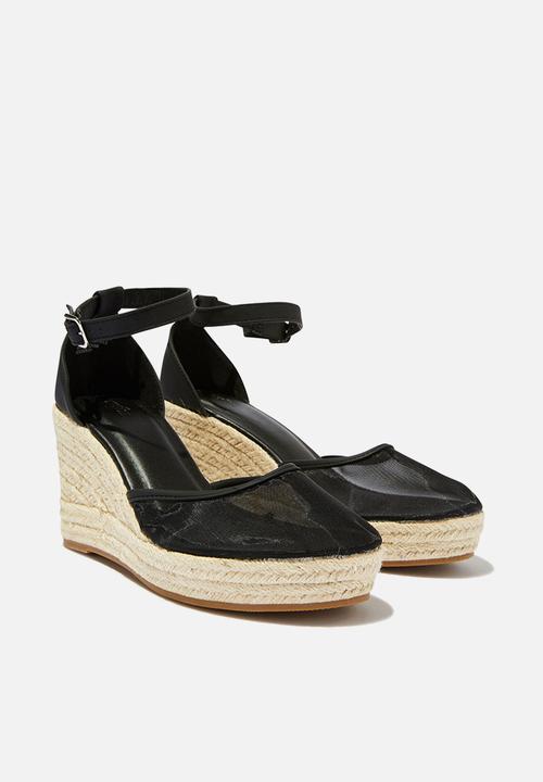 Cotton On - Lola Closed Toe Espadrille - Black Mesh