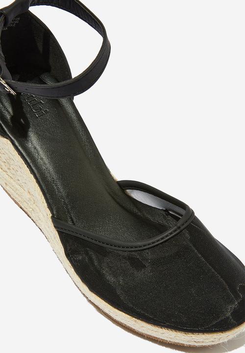 Cotton On - Lola Closed Toe Espadrille - Black Mesh
