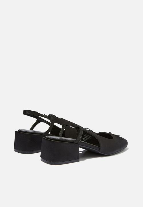 Cotton On - Betty Ballet Block Heel - Black Satin