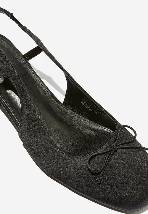 Cotton On - Betty Ballet Block Heel - Black Satin