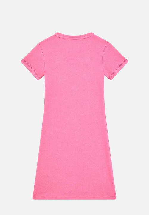 GUESS - Stretch rib ss dress - caramel rose
