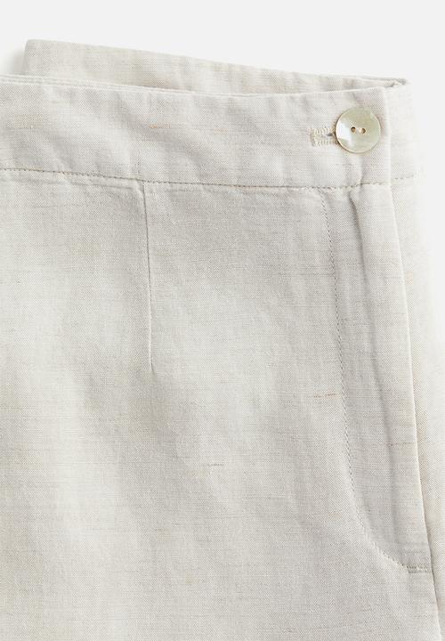 H&M - Linen-blend trousers - natural white