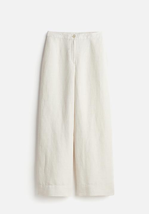 H&M - Linen-blend trousers - natural white