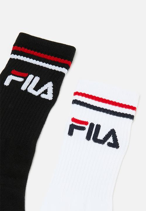 FILA - Stallone Tube Sock Mens 2Pk - Black & White