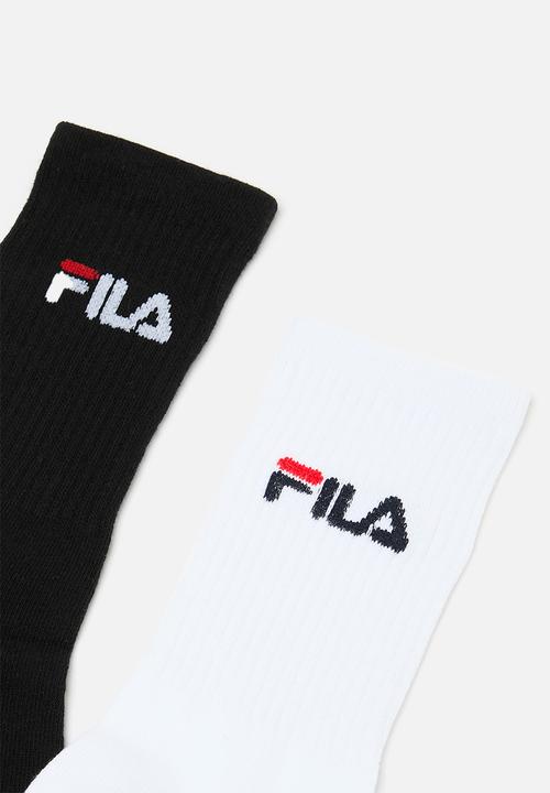 FILA - Sicily Three Quarter Sock 2 Pack - White & black