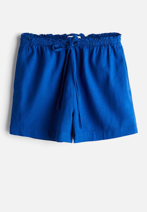 H&M - Linen-blend shorts - bright blue