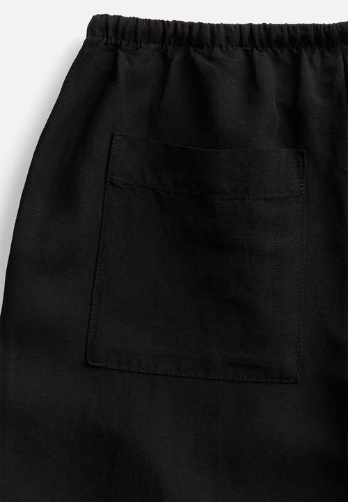 H&M - Linen-blend trousers - black