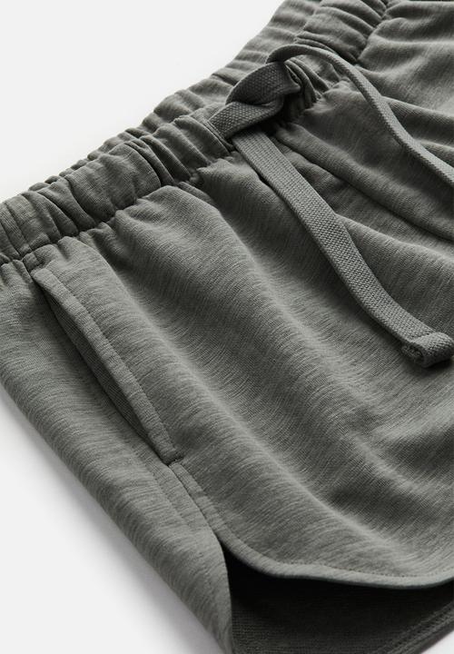 H&M - Sweatshirt shorts - light khaki green marl