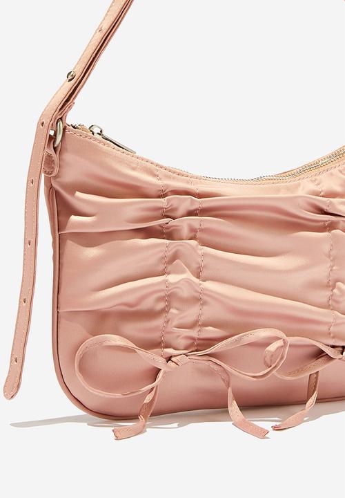 Rubi - Aries collection bag - ruched bows/pink satin