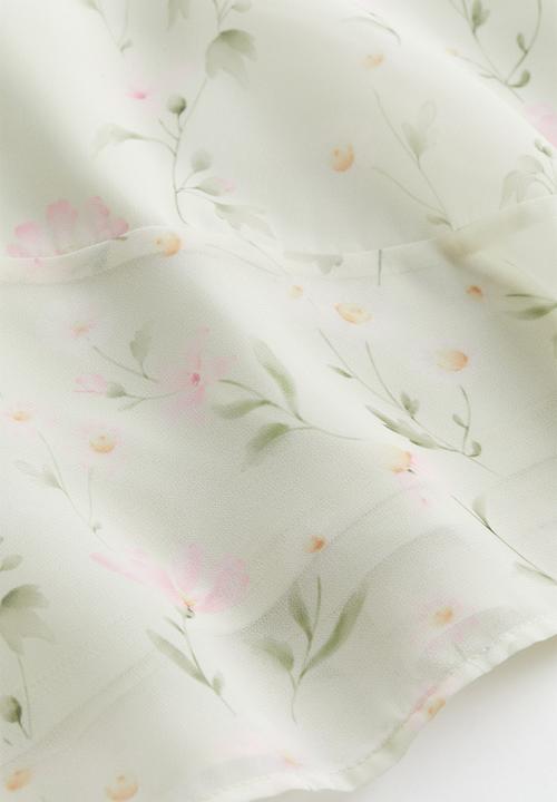 H&M - Sheer asymmetric dress - cream/floral