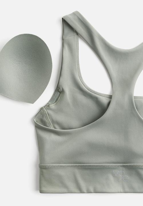 H&M - Drymove™ medium support sports bra - light khaki green