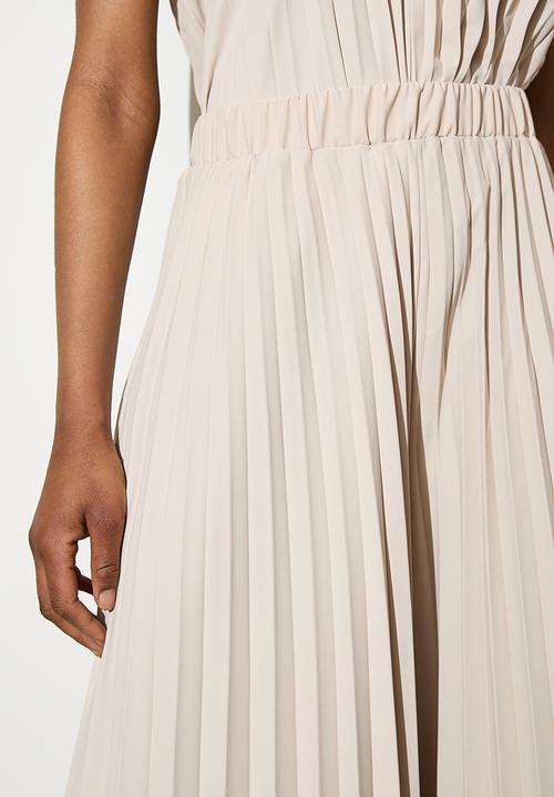 VELVET - Printed pleated palazzo - neutral