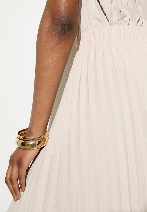 VELVET - Printed pleated palazzo - neutral