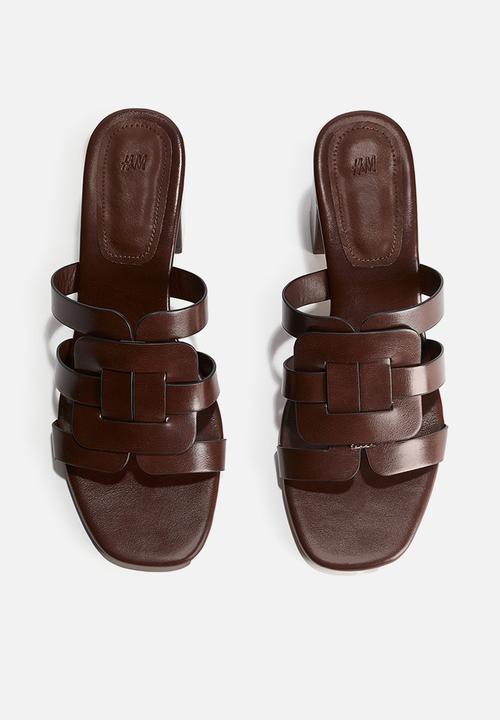 H&M - Block-heeled sandals - dark brown