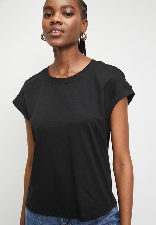 Superbalist - Extended shoulder tee - black