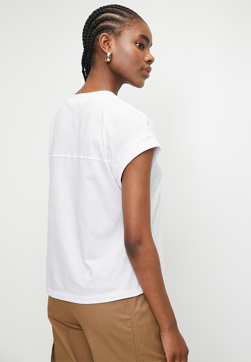 Superbalist - Extended shoulder tee - white