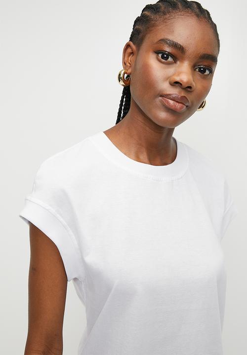 Superbalist - Extended shoulder tee - white