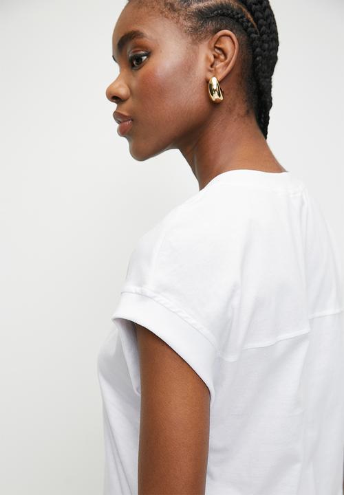 Superbalist - Extended shoulder tee - white