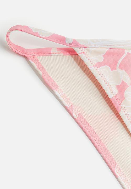 H&M - Cheeky tanga bikini bottoms - light pink floral