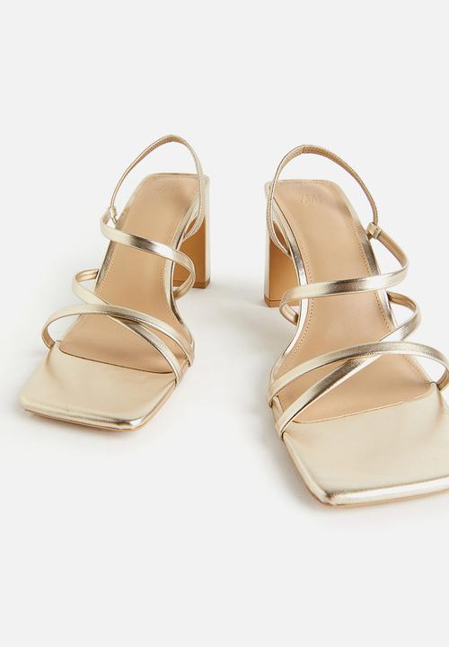 H&M - Block-heeled sandals - gold-coloured 